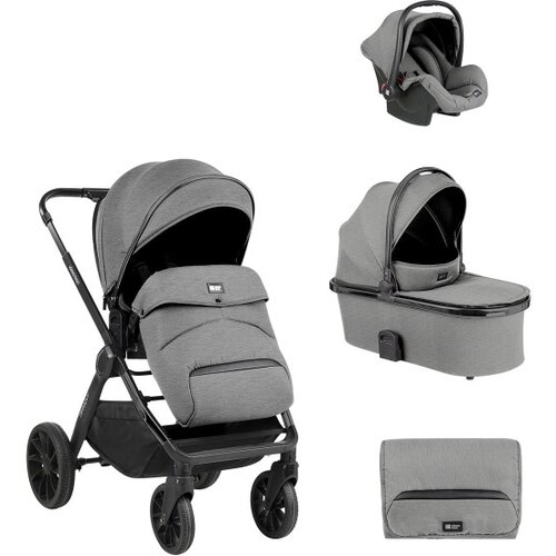 Kikka Boo kolica tiffany 3in1 set sa autosedištem i-prime i-size i tvrdom korpom light grey (KKB20152 set) Cene