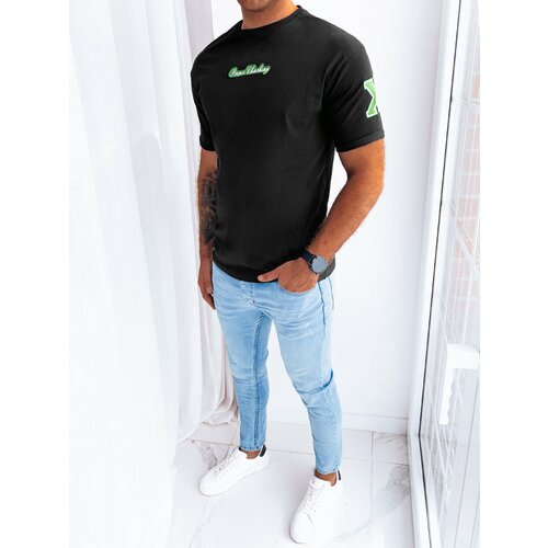 DStreet Black men's T-shirt with patches Slike