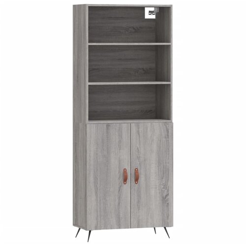 Maison Chic Visoka Komoda - Predalnik siva sonoma 69,5x34x180 cm inženirski les, (21722224) Slike