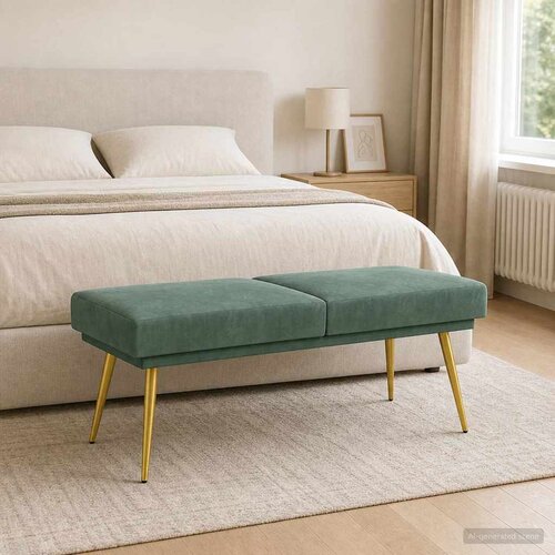  Klupa s dvostrukim slojem Morska zelena 120 x 45 x 46 cm Bar&amp;scaron;un Slike