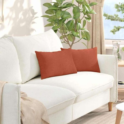 vidaXL jastučići za sofu 2 pcs crvena narančasta 50 x 30 cm Cene