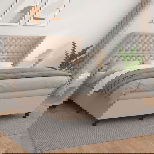  Box spring postelja z vzmetnico kapučino 140x200cm umetno usnje, (20896428) Slike