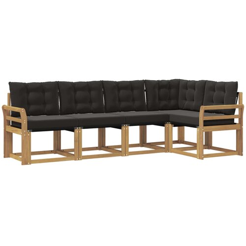  Set vanjskih sofa 5 kom. Čvrsto drvo akacije i Textilene Slike
