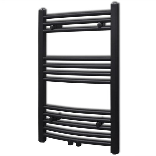vidaXL kopalniški radiator z ukrivljenimi cevmi 500x764 mm črn Cene