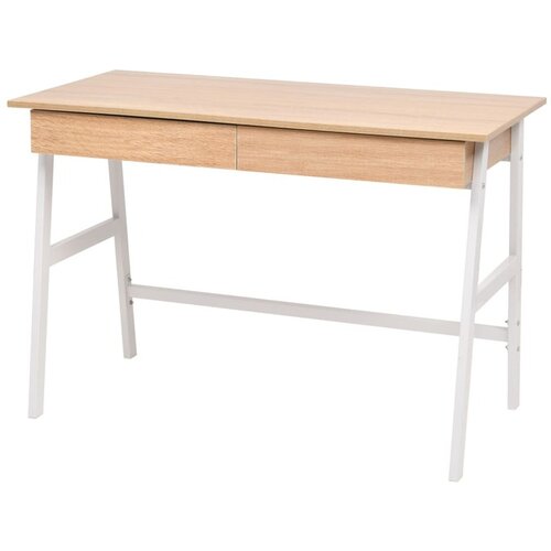  Pisalna miza 110x55x75 cm barva hrasta in bela Slike