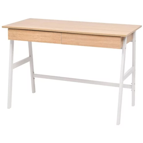  Pisalna miza 110x55x75 cm barva hrasta in bela