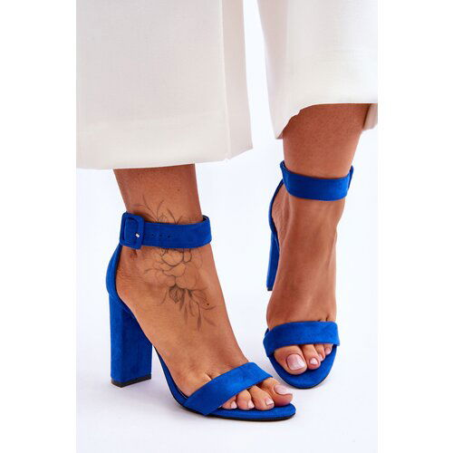 Kesi Suede High Heel Sandals Dark Blue Jacqueline Slike