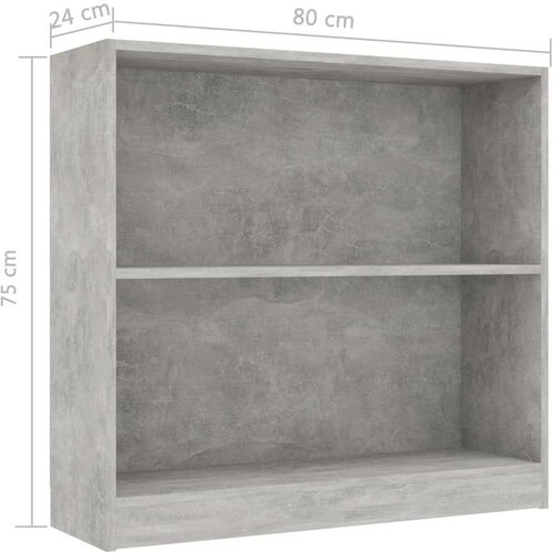 vidaXL Polica za knjige boja betona 80x24x75 cm konstruirano drvo Cene