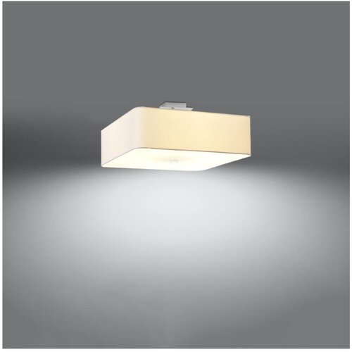 Nice Lamps bela stropna svetilka s steklenim senčnikom/s tekstilnim senčnikom 45x45 cm kortez – Cene