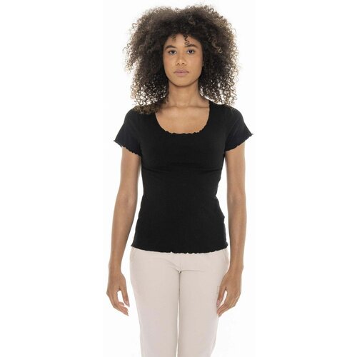 Leone 1947 Majice s kratkimi rokavi Woman Rib T-Shirt Chic Črna Cene