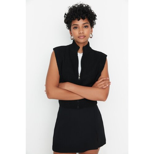 Trendyol Black Crop Knitwear Cardigan Slike