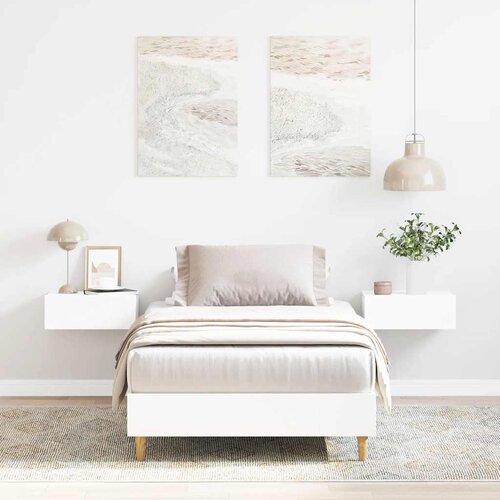 vidaXL posteljni okvir brez ležišča Bela 75x190 cm Inženirski les Cene