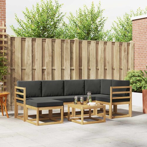  Set vanjskih sofa 7 pcs Bijela i antracit Čvrsto drvo akacije Cene