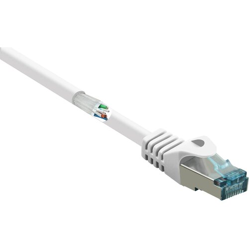 Renkforce RF-5043914 RJ45 omrežni kabel\, Patch kabel CAT 6a S/FTP 1.00 m bela z zaščitnim zapornim zatičem\, ognjevaren 1 kos, (20419141) Cene