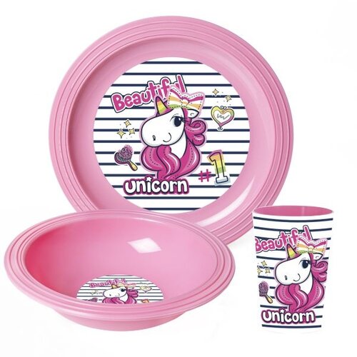  Dečiji pribor za jelo 3U1 unicorn 165000-001 Slike