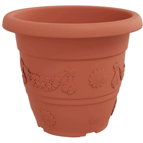  Okrugla saksija za cveće 24 pcs Crvena cigla &amp;Oslash; 26 x 21.5 cm - Crvena cigla &amp;Oslash; 22 x 18 cm 24 Slike
