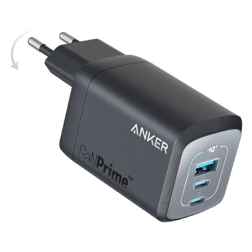 Anker Prime 67W GaN zidni brzi punjač, 3-porta (2x USB-C i 1x USB-A) crni Slike