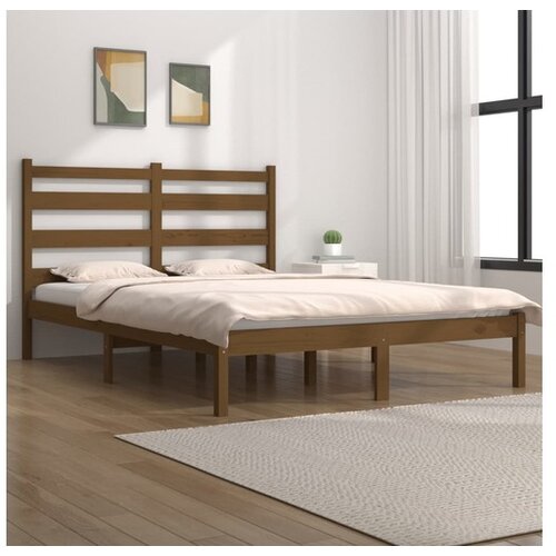  Posteljni okvir medeno rjav iz trdne borovine 200x200 cm Cene