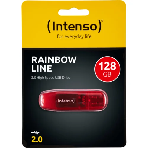  (Intenso) USB Flash drive 128GB Hi-Speed USB 2.0, Rainbow Line, RED – USB2.0-128GB/Rainbow