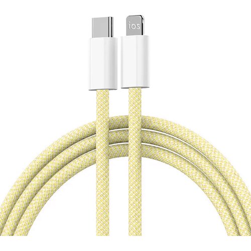  Usb kabl Braided PD Type C na Lightning 20W žuti Cene