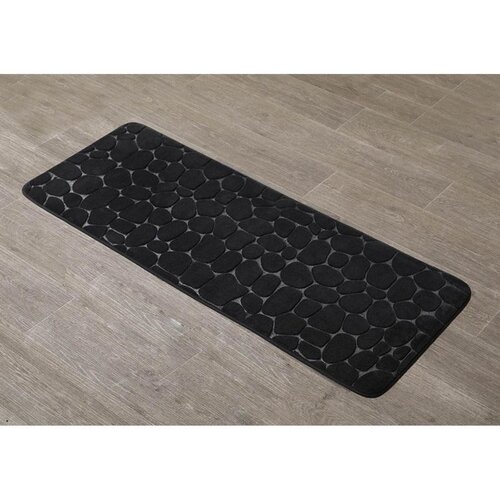 Tendance Tepih za kupatilo pebble 45x120 cm memorijska pena mikrofiber crna Cene