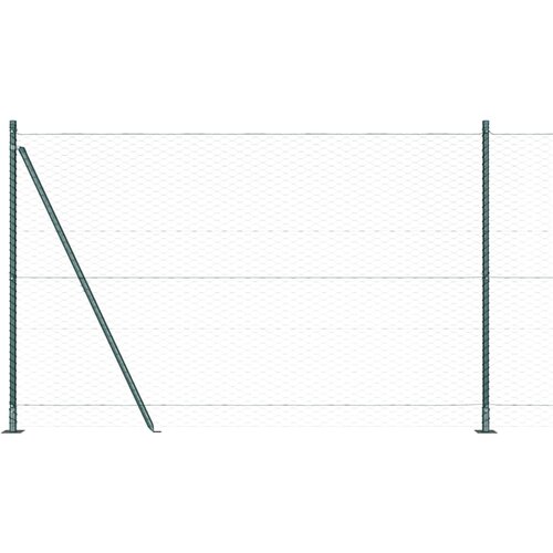 vidaXL heksagonalna ograja Zelena 1.4x100 m Jeklo, ograjni stebri s podstavki 13 kos Ø32mm 78.5cm Galvanizirano jeklo Cene