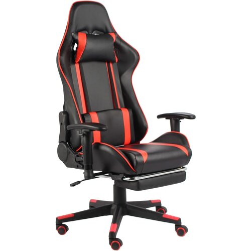 The Living Store Vrtljiv gaming stol z naslonjalom za noge rdeč PVC - Gaming Stol, (21426595) Cene