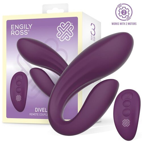 ENGILY ROSS Divel Couples Toy with Remote Purple Cene