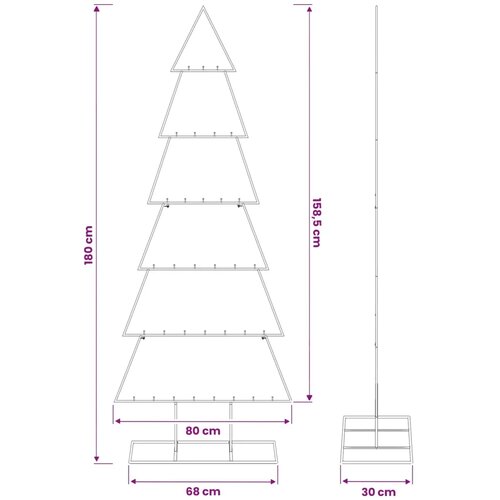  Metalno božićno drvce sa stalkom KUOPIO 180 cm Čelik Bijela - 180 cm Bijela bez LED svjetala Slike