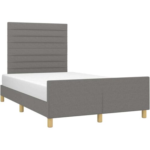 VidaXL Okvir za krevet s uzglavljem tamnosivi 120x190 cm od tkanine Slike
