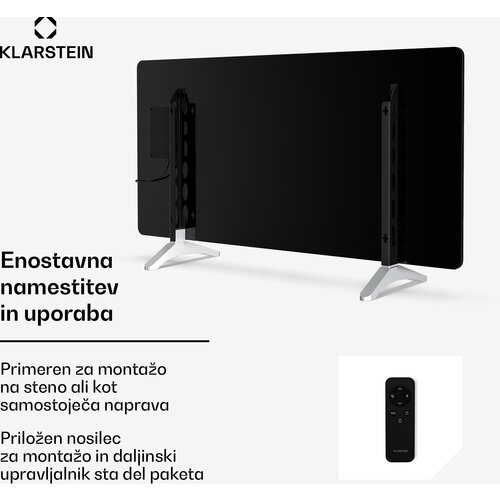 Klarstein wonderglass infracrvena ploča | 720 w | 15 m&amp;sup2; | moderan stakleni dizajn | 120 cm x 68 cm Slike