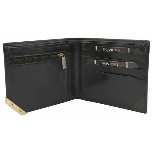 Fashionhunters Black and dark brown horizontal men's wallet with an accent Cene