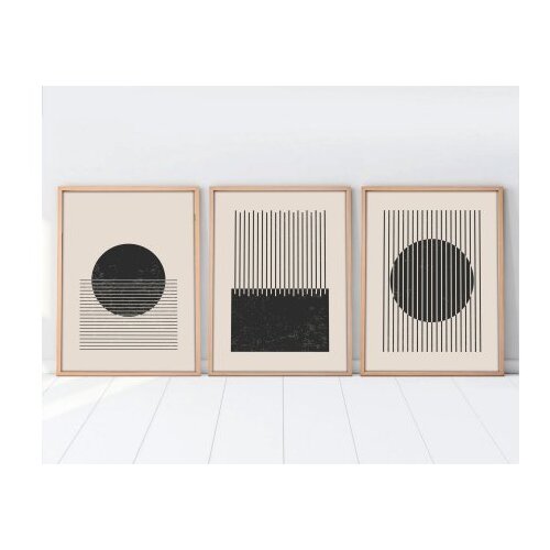 Wallity Huhu212 - 50 x 70 multicolor decorative framed mdf painting (3 pieces) Cene