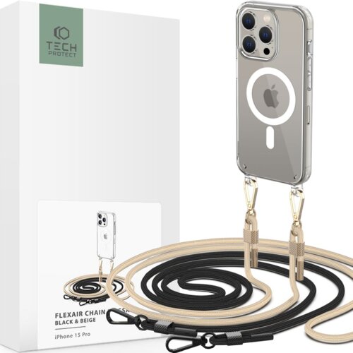TECH-PROTECT OVITEK FLEXAIR CHAIN MAGSAFE ZA IPHONE 15 PRO ČRNO BEŽ, (22069632) Cene