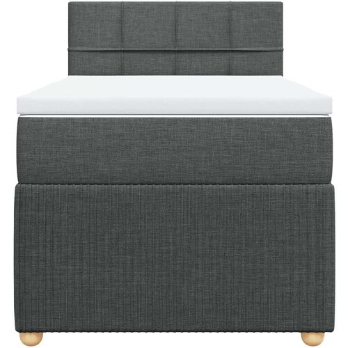VidaXL Krevet s oprugama i madracem tamnosivi 90 x 190 cm od tkanine Slike