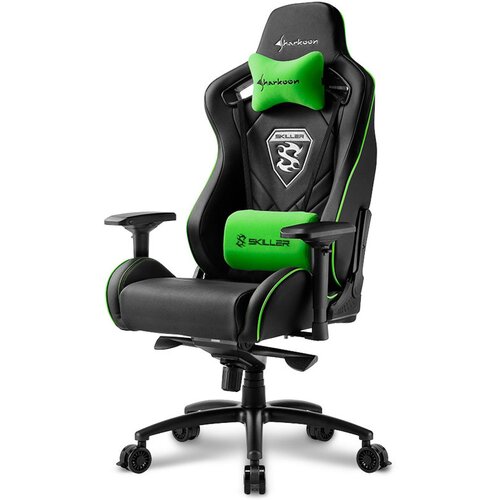 Sharkoon SKILLER SGS4 (ČRN/ZELEN) gaming stol, (672196) Cene