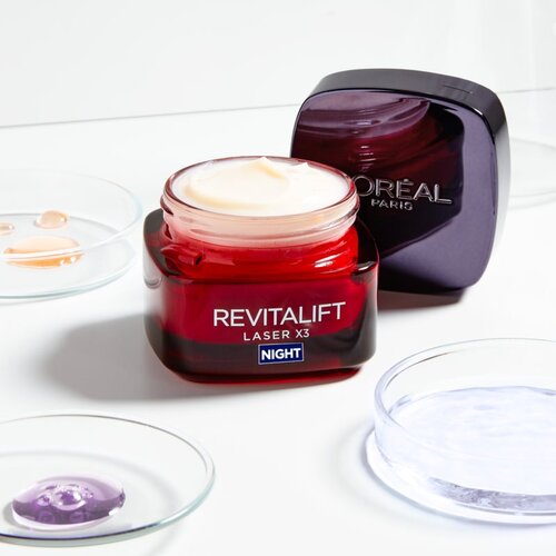 L&amp;acute;Or&amp;eacute;al Paris Revitalift Laser X3 nočna regeneracijska krema proti staranju kože 50 ml Slike