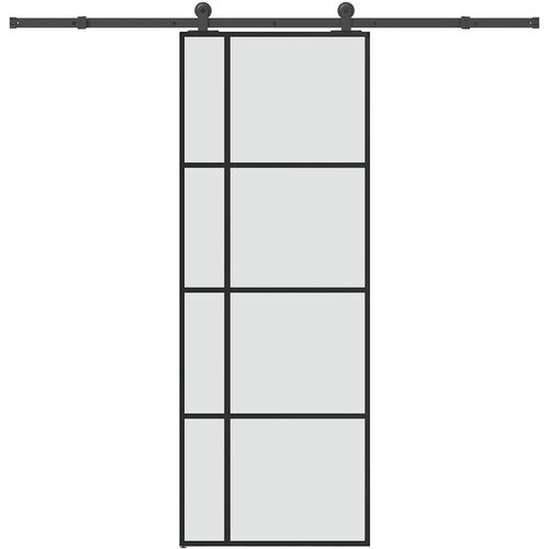 vidaXL Drsna vrata z opremo 76x205 cm ESG steklo in aluminij Cene