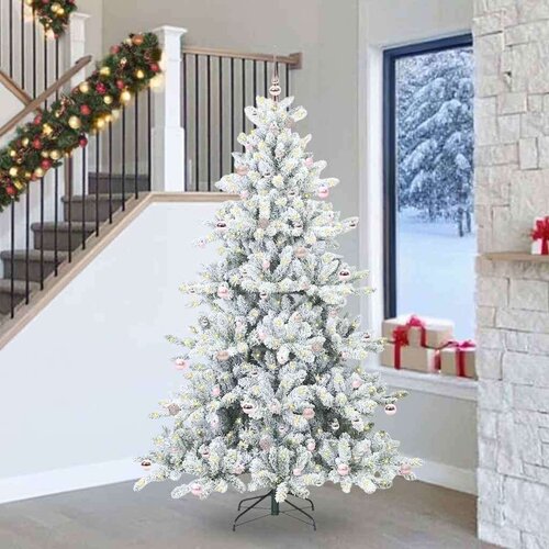 vidaXL Umjetno božićno drvce s nogom with LEDs s stalakom 240cm PVC Cijene