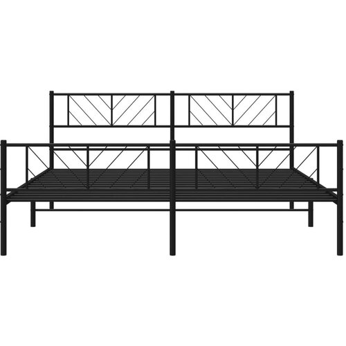 VidaXL Metalni okvir kreveta uzglavlje i podnožje crni 193x203 cm Slike