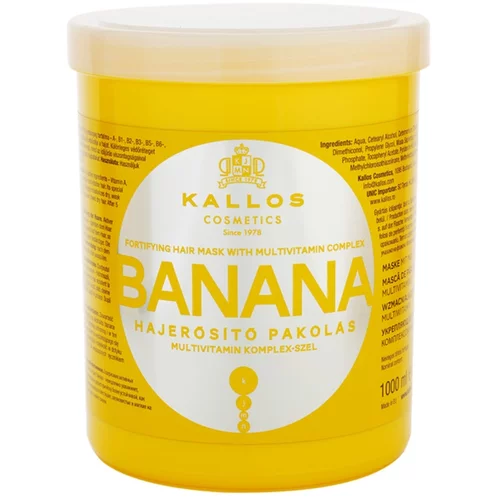 Kallos Cosmetics banana maska za jačanje suhe i oštećene kose 1000 ml