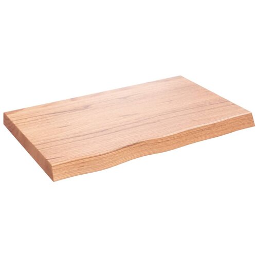 VidaXL Stenska polica svetlo rjava 80x50x6 cm trdna hrastovina Slike