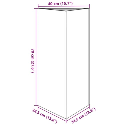  Vrtna sadilica antracit trokutasta 40 x 34,5 x 75 cm čelična Slike