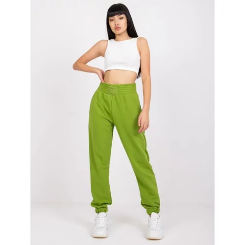 Fashion Hunters Green sports pants with pockets RUE PARIS