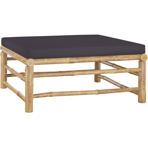 The Living Store Vrtni stolček za noge s temno sivo blazino bambus - Stolček Za Noge, (21427761) Slike