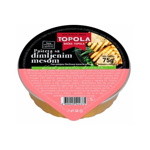 Topola PA&Scaron;TETA SA DIMLJENIM MESOM 75G Cene