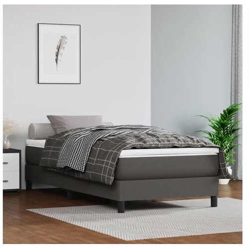  Vzmetnica z žepkasto vzmetjo siva 80x200x20 cm umetno usnje Cene