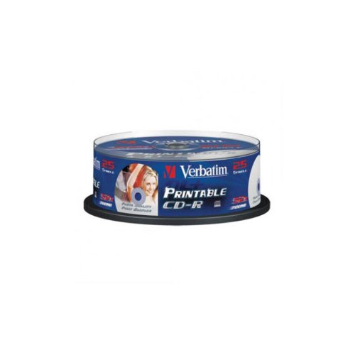  CD-R,VERBATIM, 700 MB,52X,spindle 25 kom PRINTABLE,43439 Slike