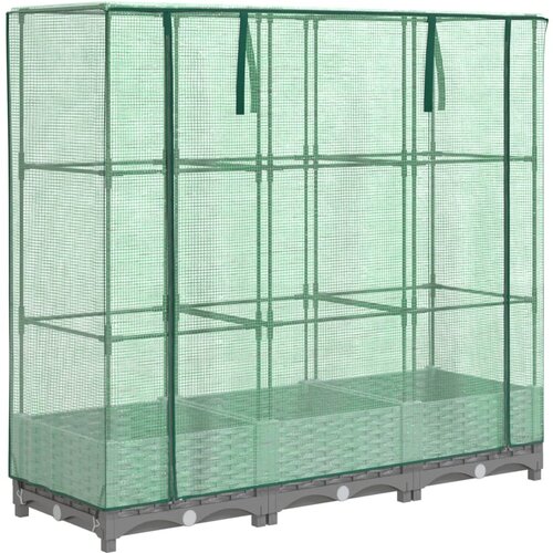 Maison Chic Visoka greda - Greda - Cvetlični Lonec s prevleko za rastlinjak videz ratana 120x40x123cm, (21789850) Cene