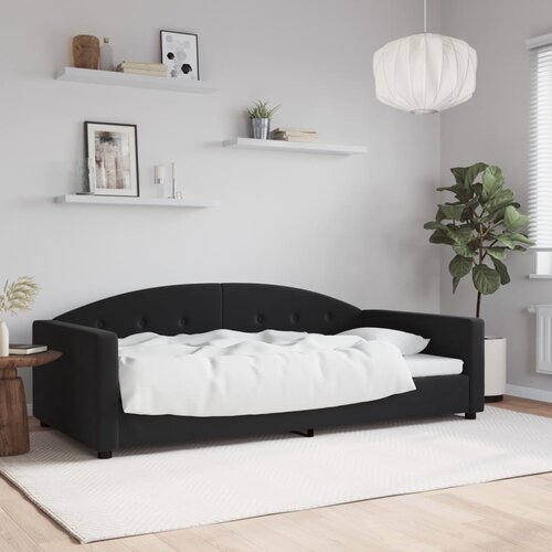 VidaXL Raztegljiva postelja črna 100x200 cm žamet Slike